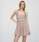 The Azalea Mini Nap Dress - Cognac Gingham
