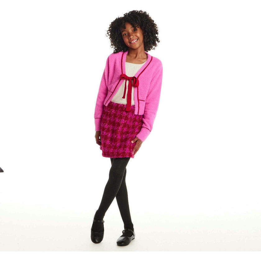 Big Kids Cardigan Sweater W/Bow