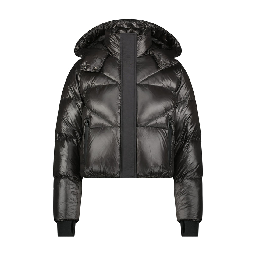 Mixed Media Teen Bomber - Black