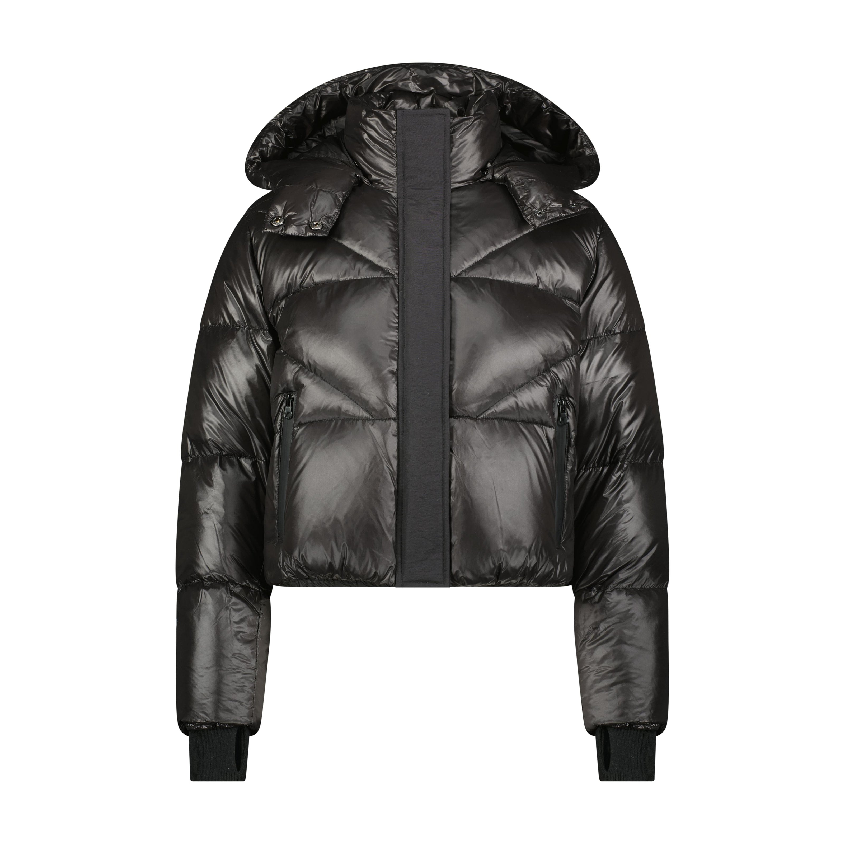 Mixed Media Teen Bomber - Black