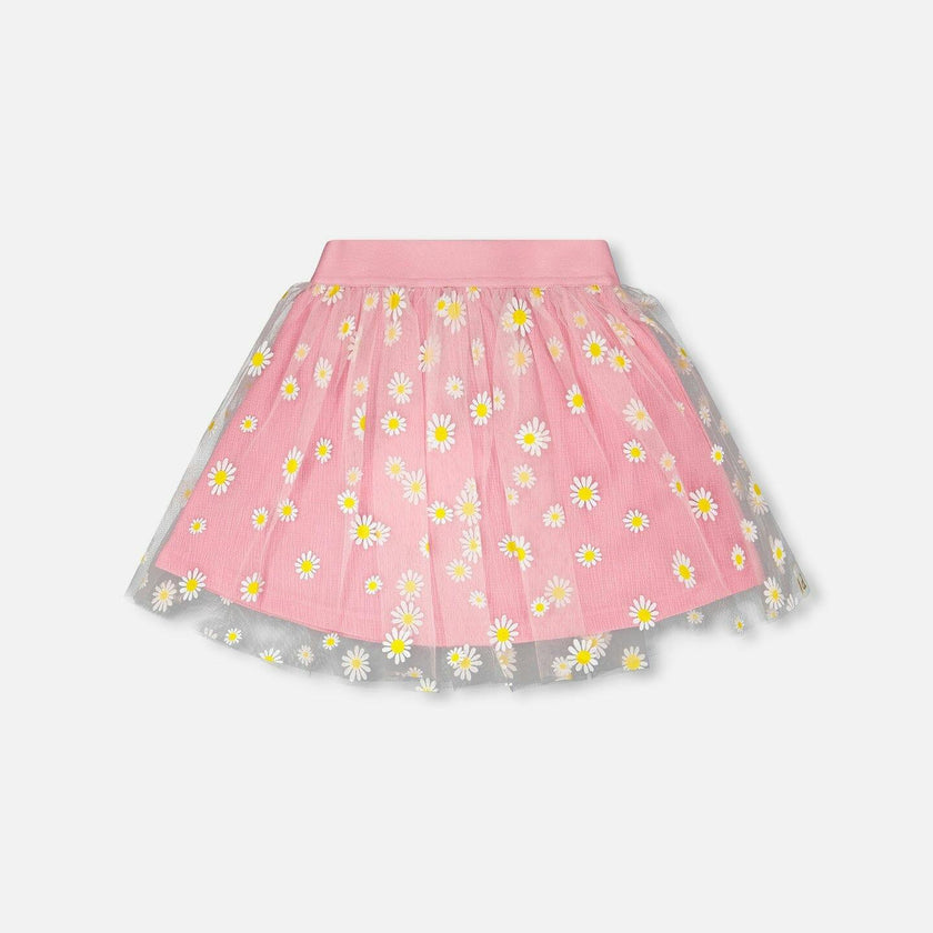Mesh And Crinkle Jersey Skirt