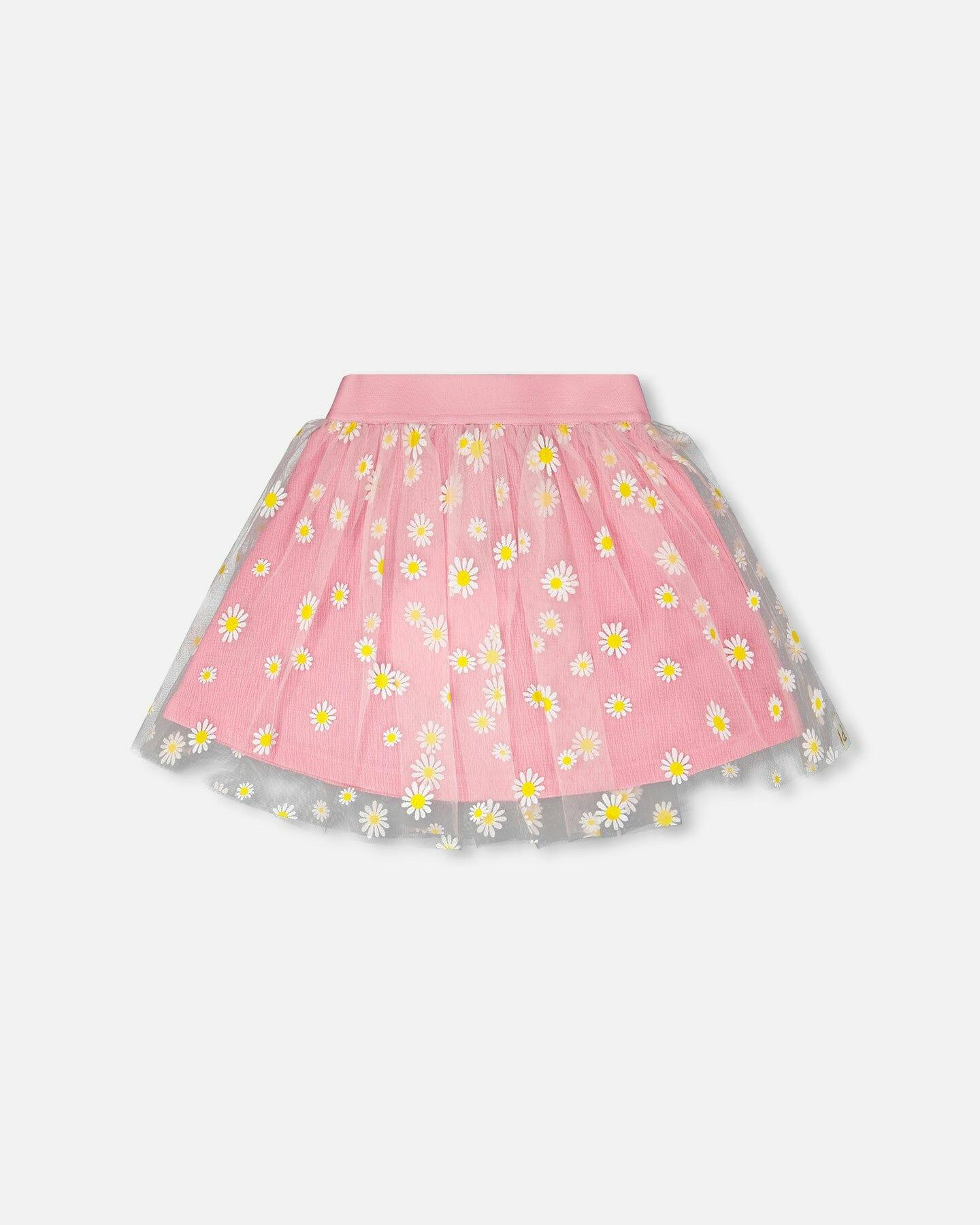 Mesh And Crinkle Jersey Skirt