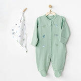 Green Dinosaur Print Babygrow & Bib