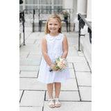 White Pique Flower Dress