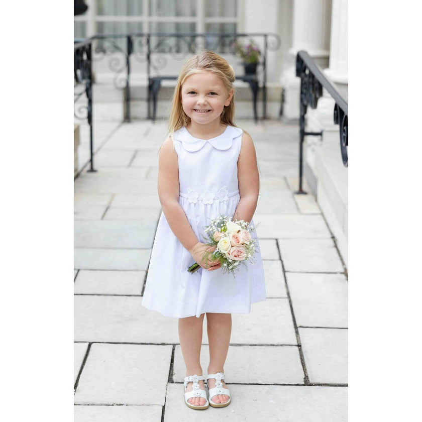 White Pique Flower Dress
