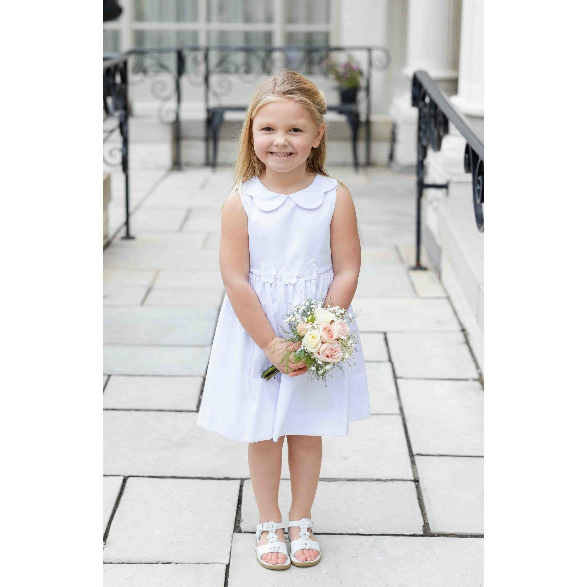White Pique Flower Dress