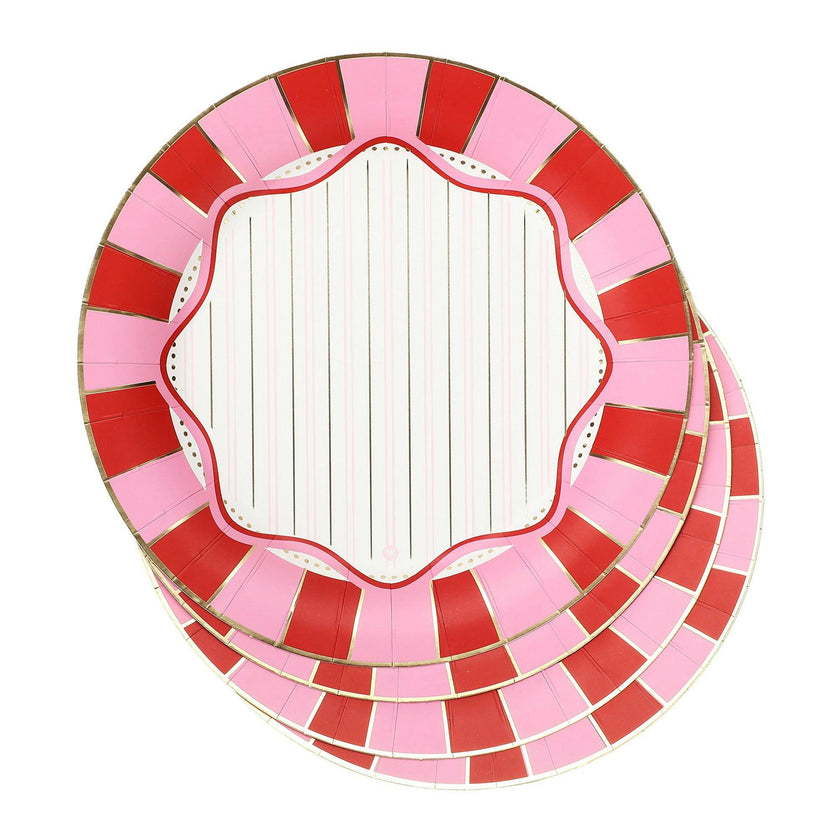 Packed Party Red and Pink 10 In Plate, Party Ware