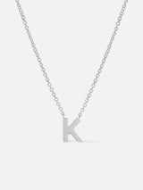 Silver Initial Necklace - Letter Necklace
