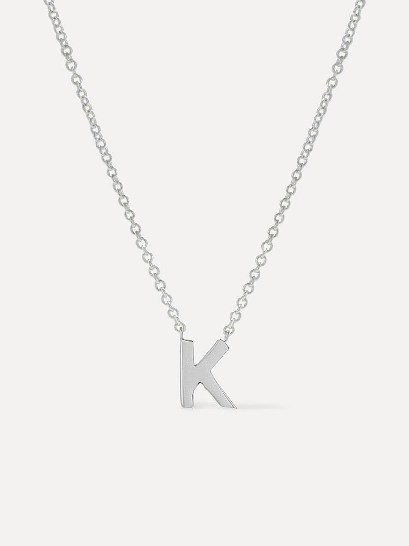 Silver Initial Necklace - Letter Necklace