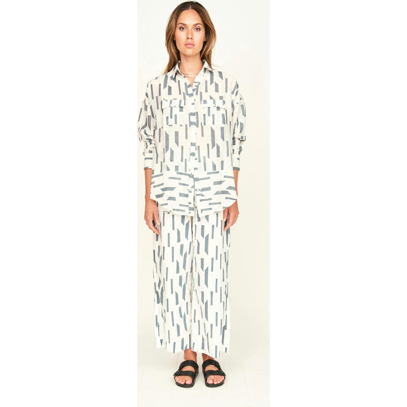 Kyoto Shirt in White Rainfall
