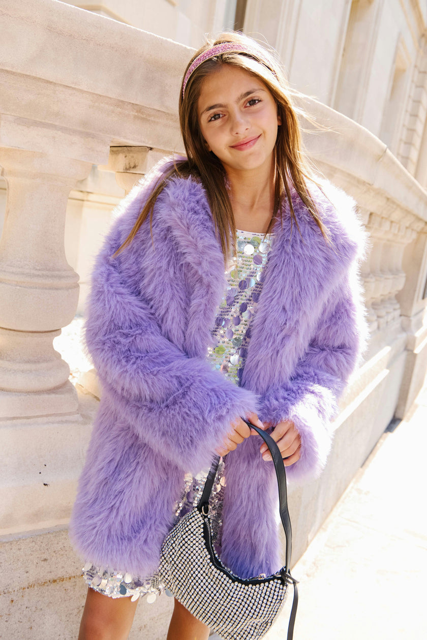 Lavender Haze Faux Fur Coat