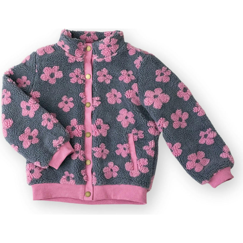 Flower Power Fleece Jacket, Multi Purple