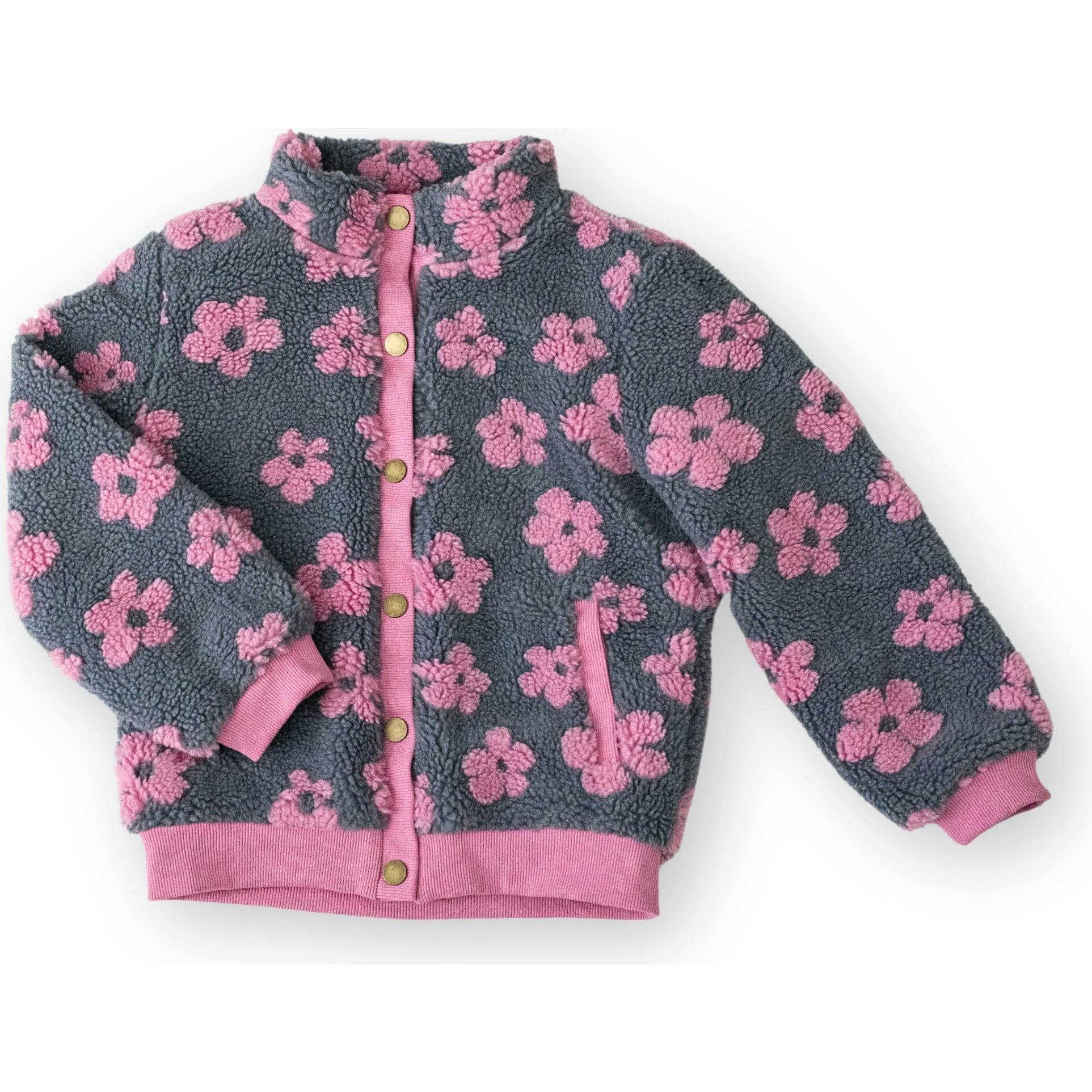 Flower Power Fleece Jacket, Multi Purple