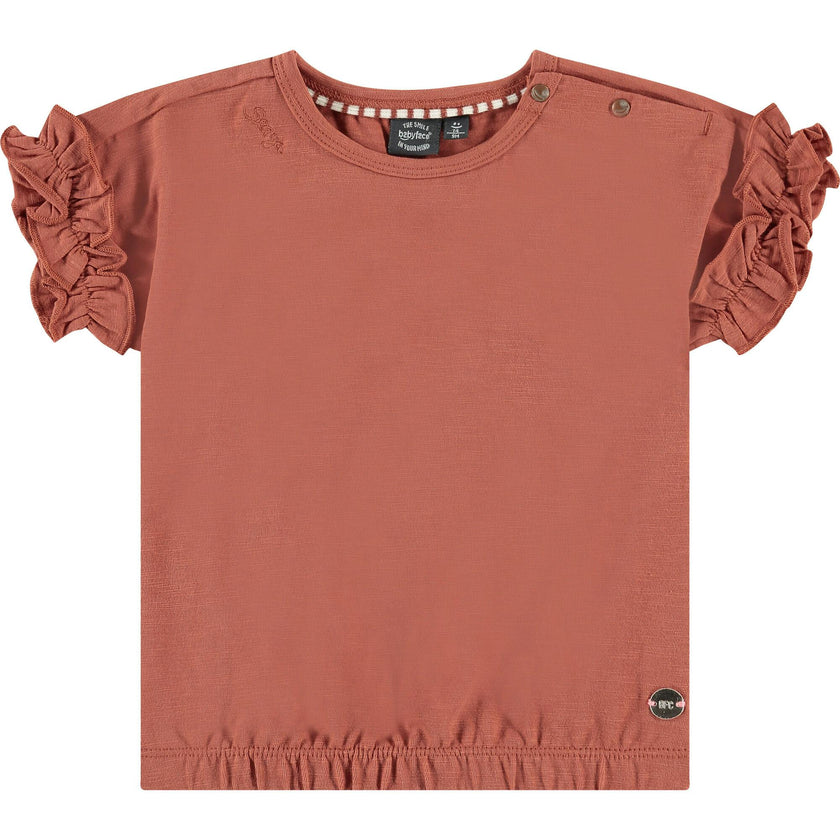 Flutter Sleeve Cinched Waist T-Shirt