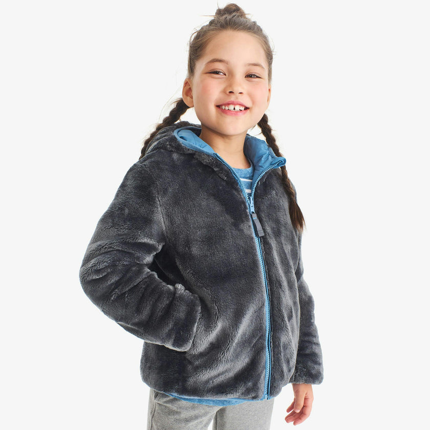 Kids reversible fleece puffer jacket