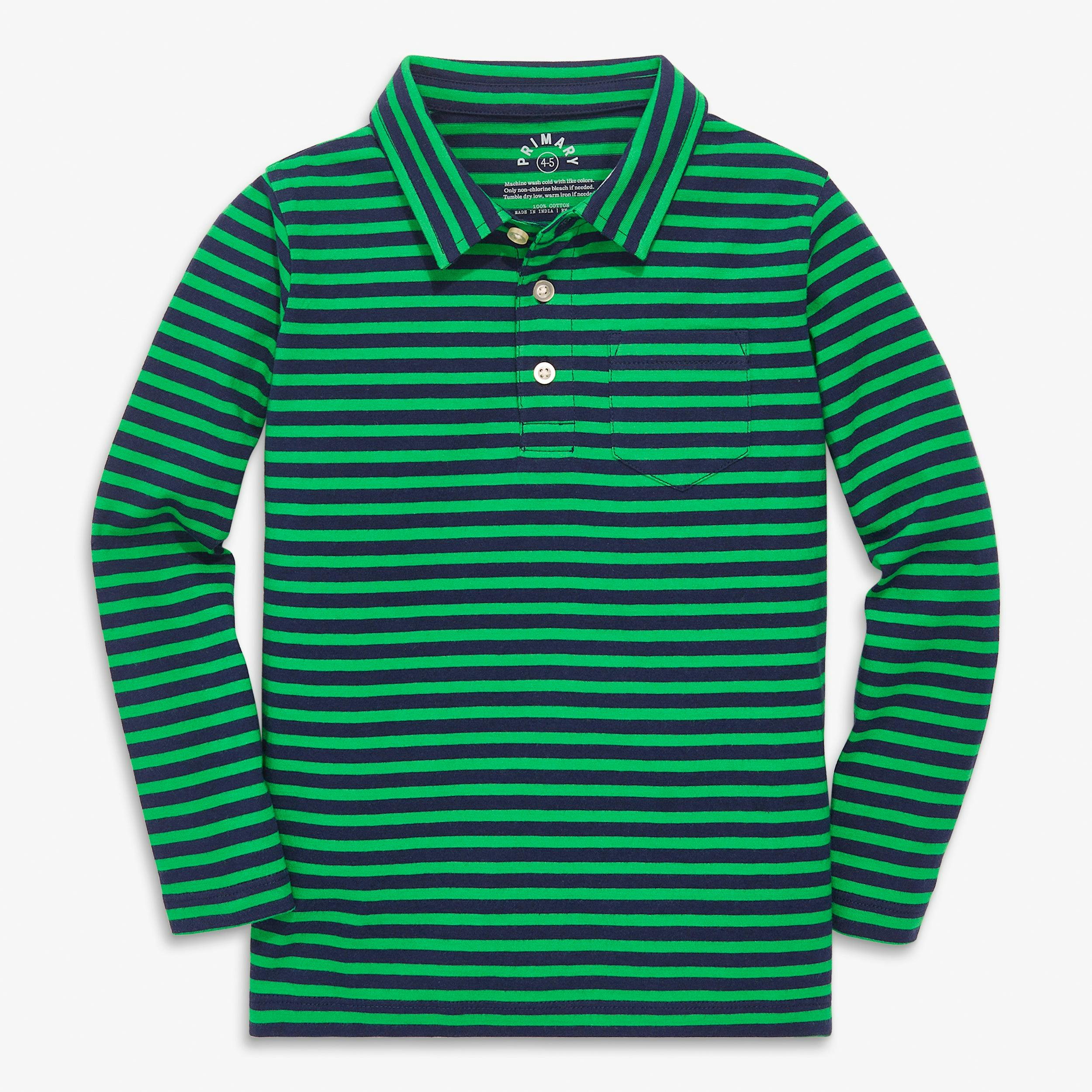 Kids long sleeve polo in stripe
