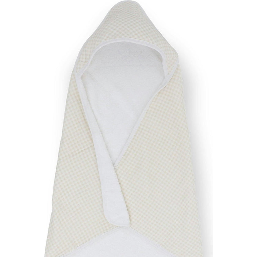 Infant Hooded Towel - Tan Gingham