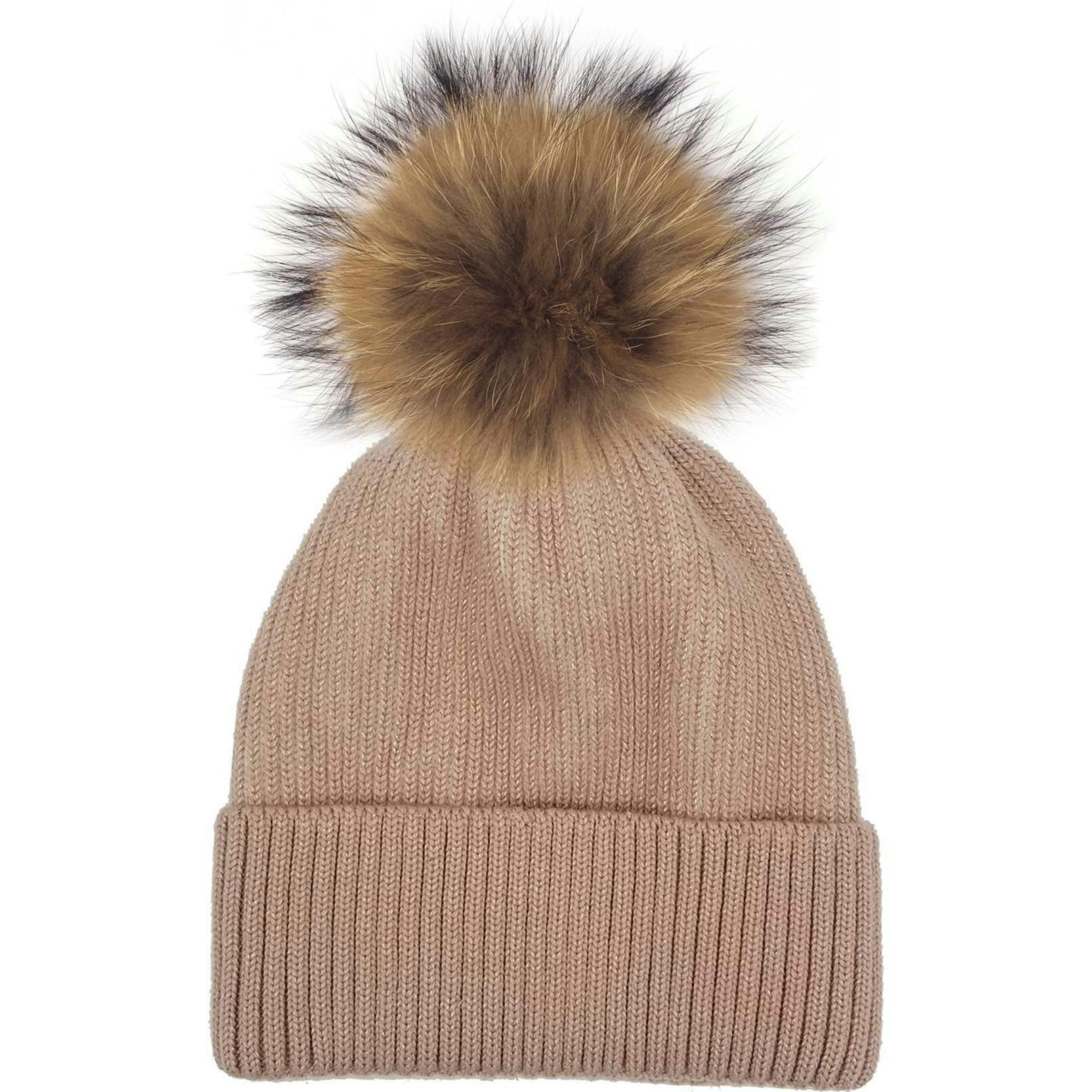 Ribbed Lurex Knit Hat (Snap On Pom Sold Separately)