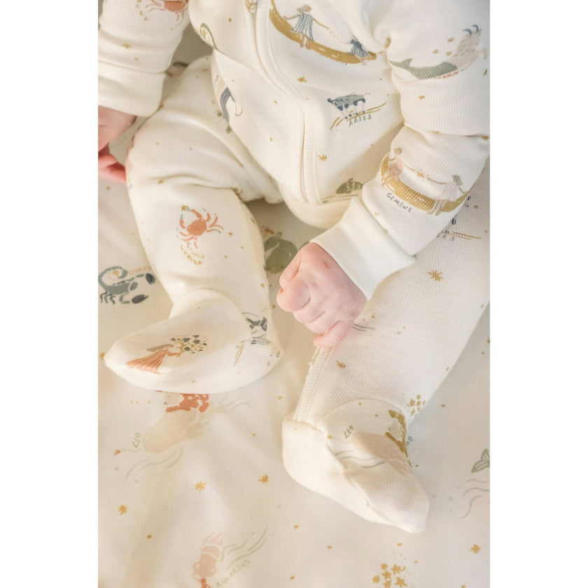 Ribbed Baby Sleeper, White
