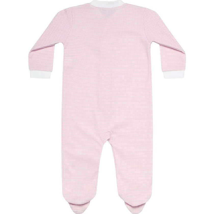 Pink Gingham Zipper Footie