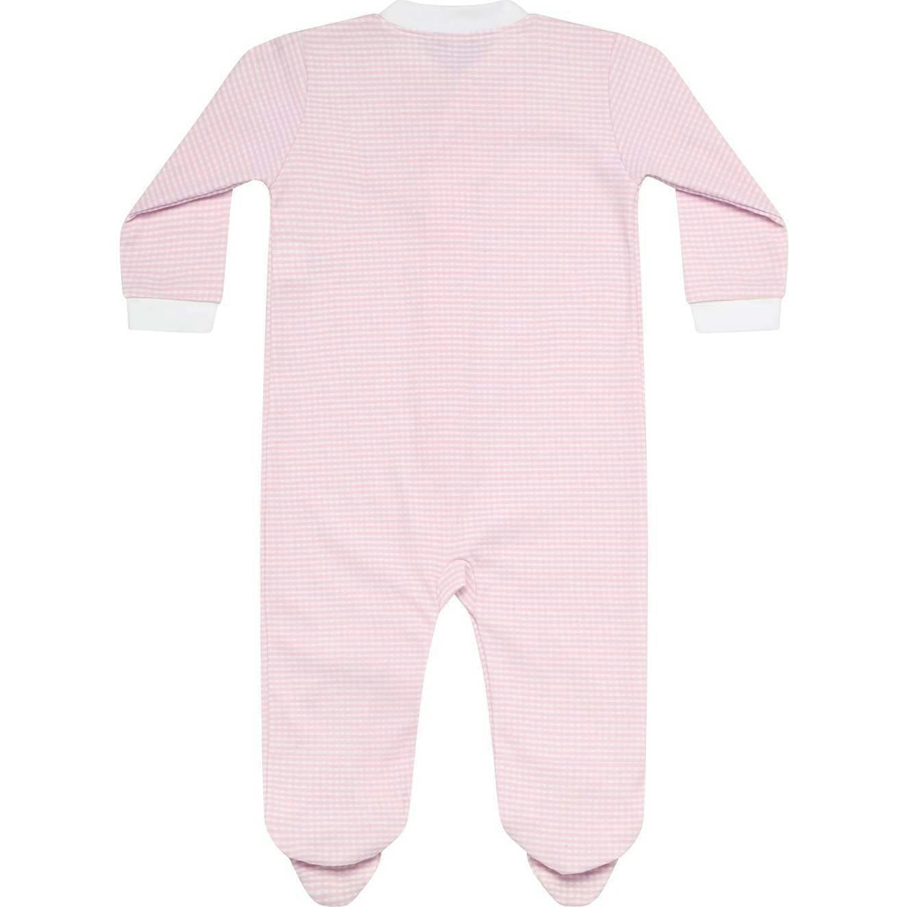 Pink Gingham Zipper Footie