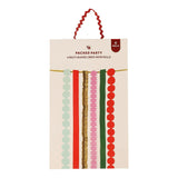 Packed Party Holiday Hues Crepe Paper Streamer Backdrop Kit - 6 Colors of 72-Inch Crepe Paper Rolls with 60-Inch Gold Satin Ribbon for Holiday Photo Walls