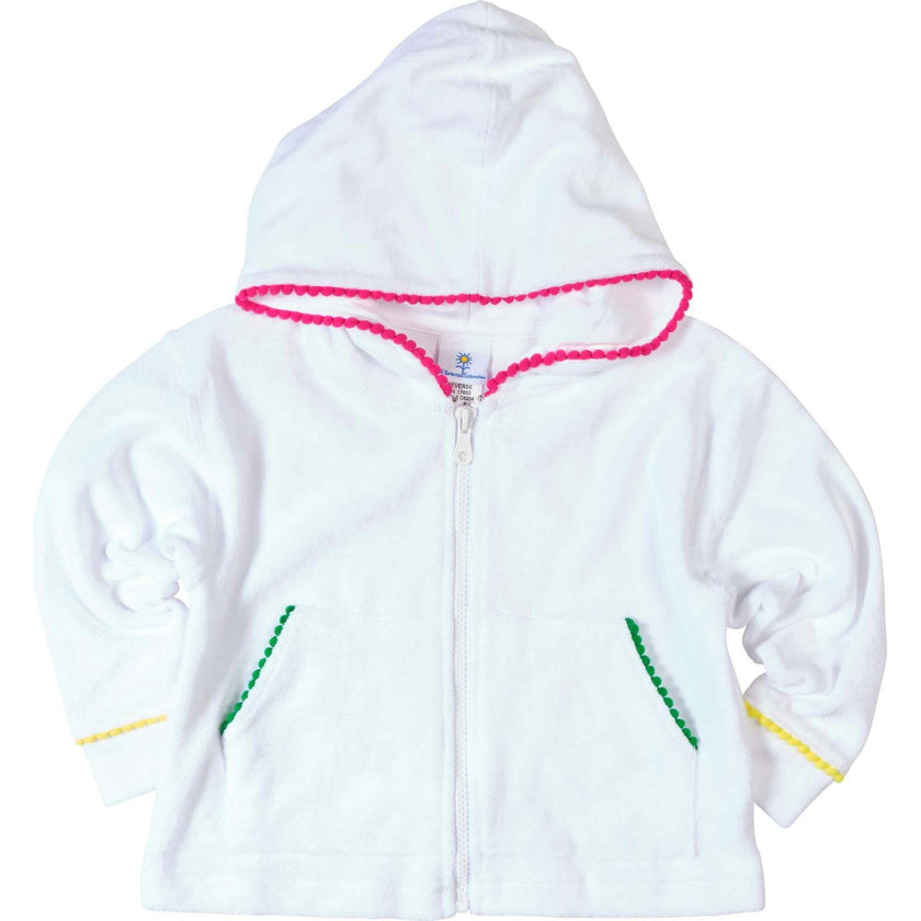 Terry Hoodie With Pom Poms