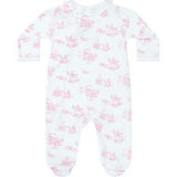 Pink Toile Crossover Footie