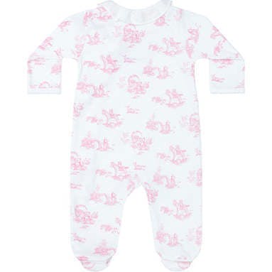 Pink Toile Crossover Footie