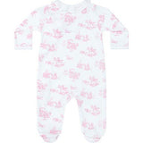 Pink Toile Crossover Footie