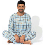 Holiday Plaid Blue Men's Pajama Set