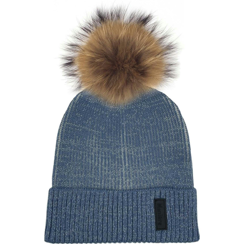 Ribbed Lurex Knit Hat (Snap On Pom Sold Separately)