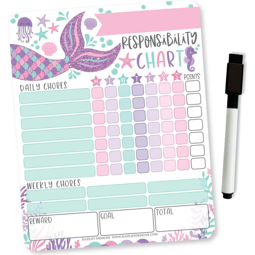 Mermaid Kids Chore Chart