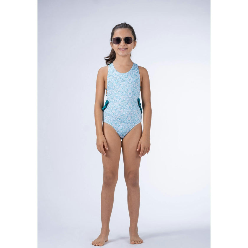 Ruffle Strap Swimsuit, Florals