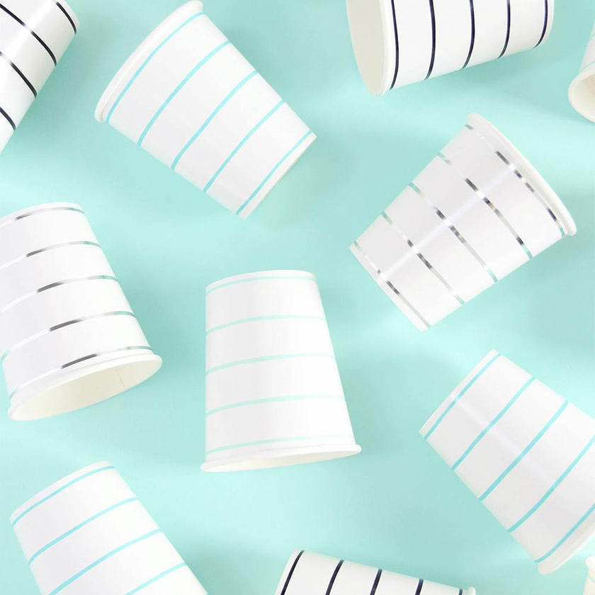 Mint Frenchie Striped 9 oz Cups