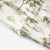 Country Toile Luxe Stretch Newborn Gown & Hat Set
