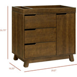 Hudson 3-Drawer Changer Dresser with Removable Changing Tray in Natural Walnut