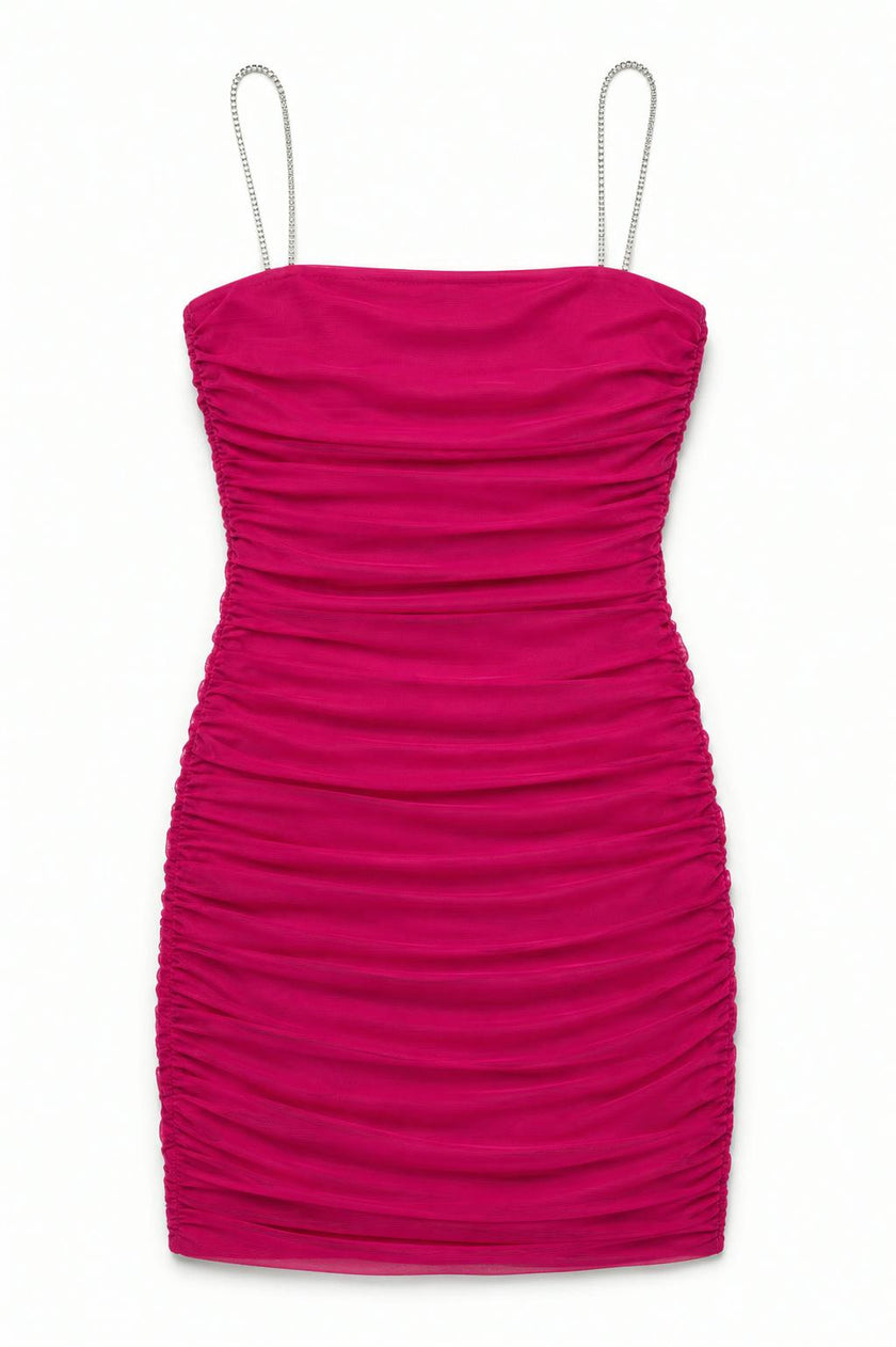 Liv Raspberry Mesh Reversible Cut Out Dress