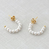 Freshwater Pearl Huggie Post Hoop Earrings