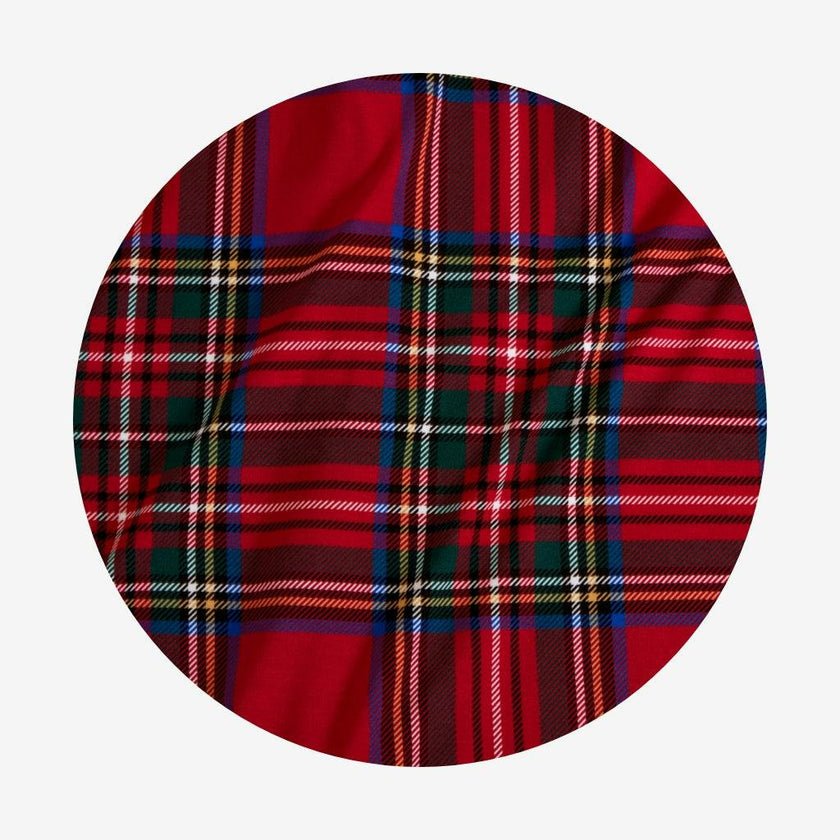 Red Tartan Plaid Ruffled Bodysuit Dress