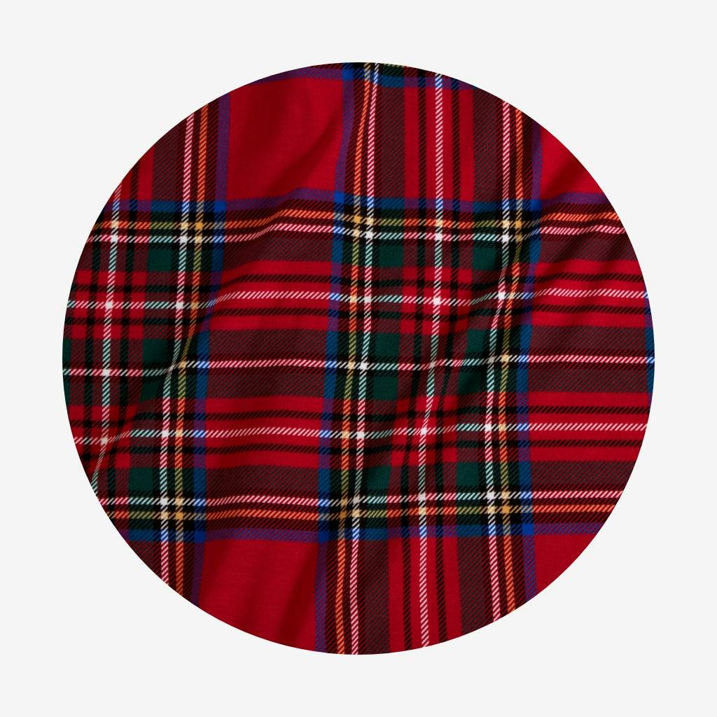 Red Tartan Plaid Ruffled Bodysuit Dress