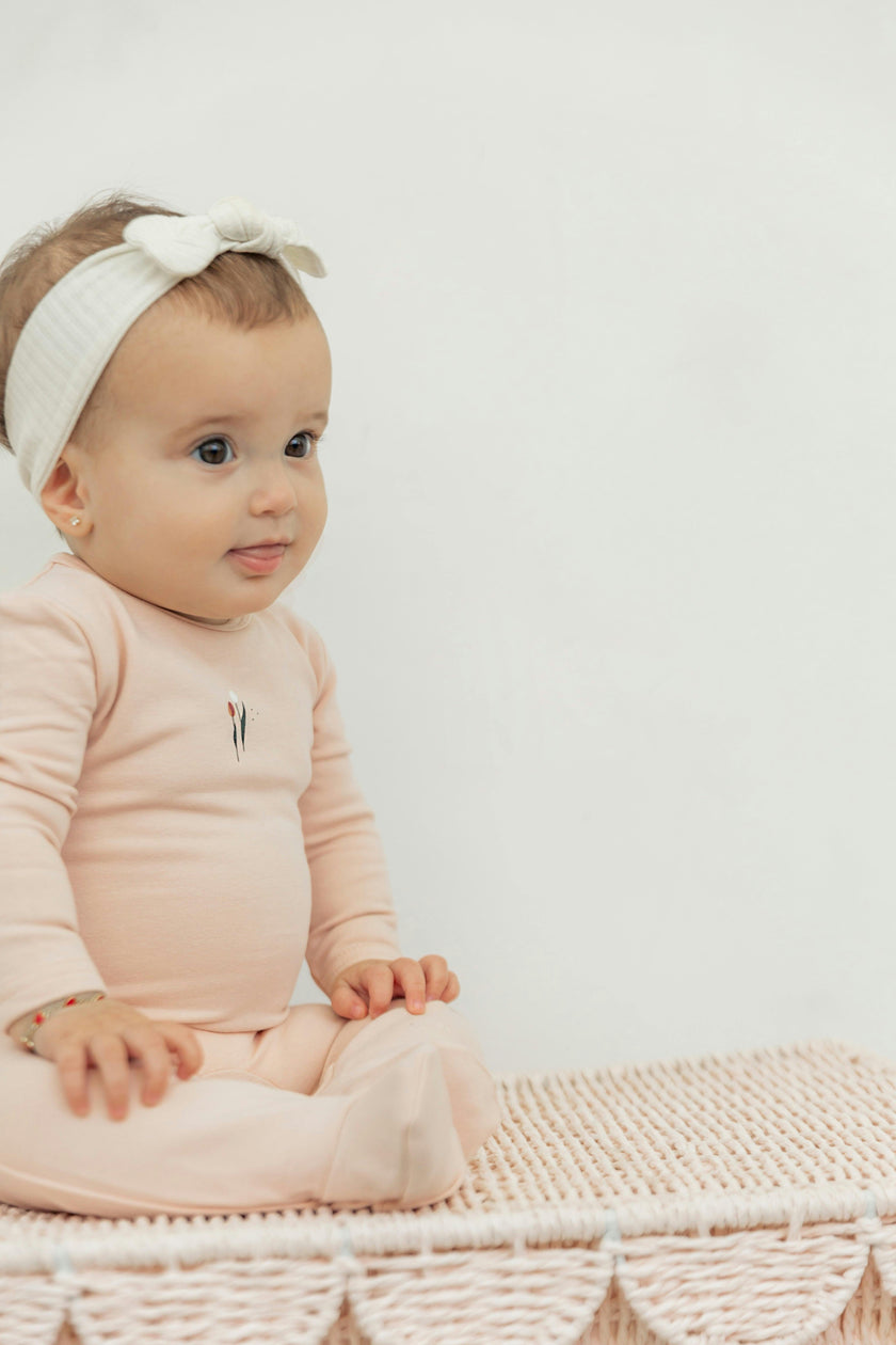 Scooter Tulip Print Snap Front Cotton Romper