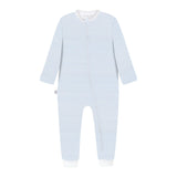 Blue Stripes Pima Cotton Baby One-Piece Pajamas