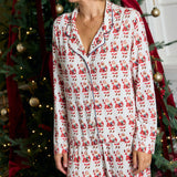Womens Bamboo PJ Set - Vintage Santas