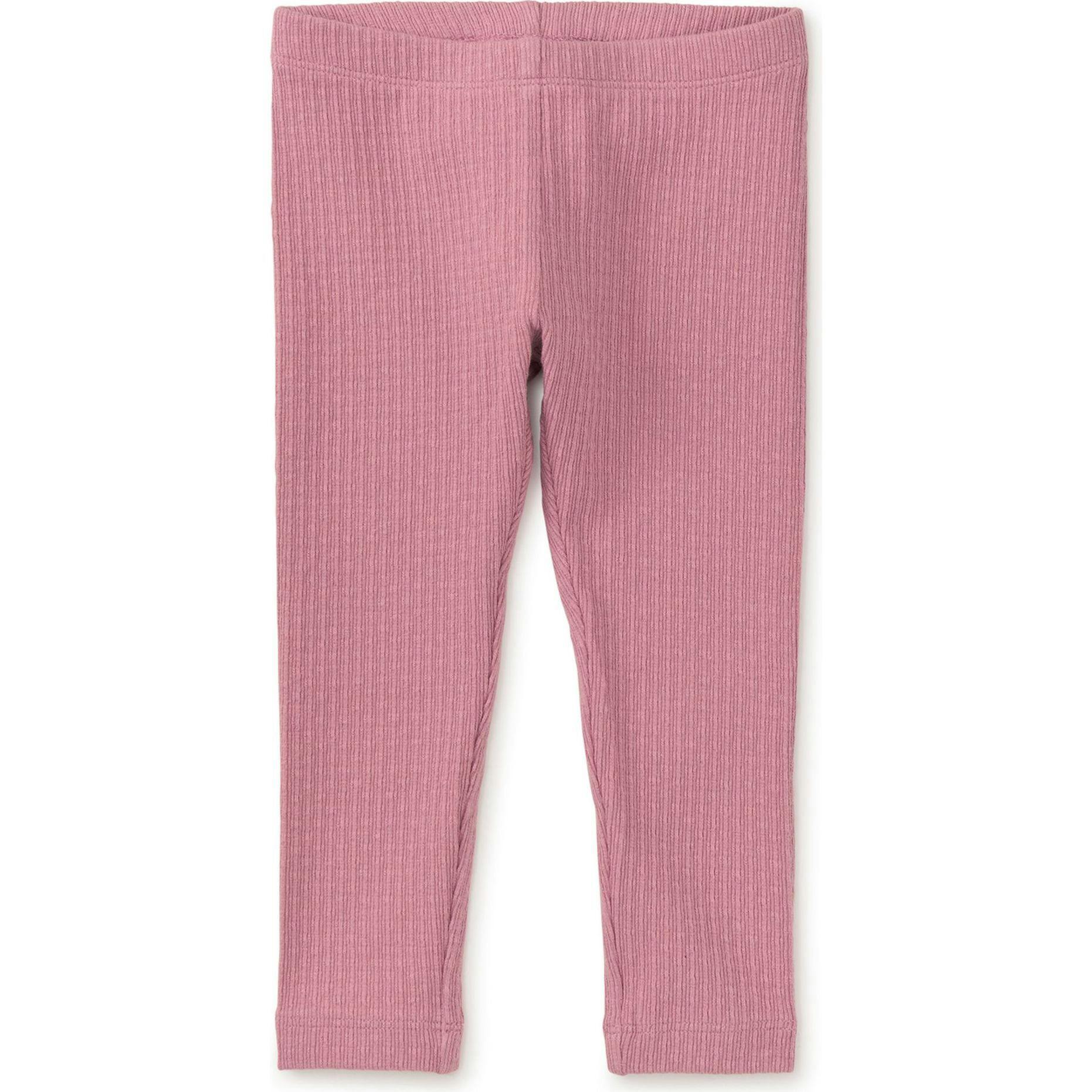 Pointelle Knit Stretch Leggings, Pink