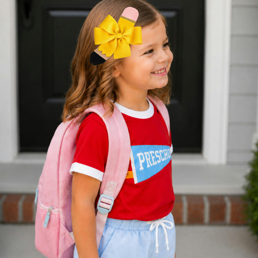 Pencil Back-to-School Hair Bow