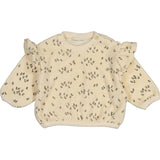 Velvet Sweatshirt with Ruffled Shoulders