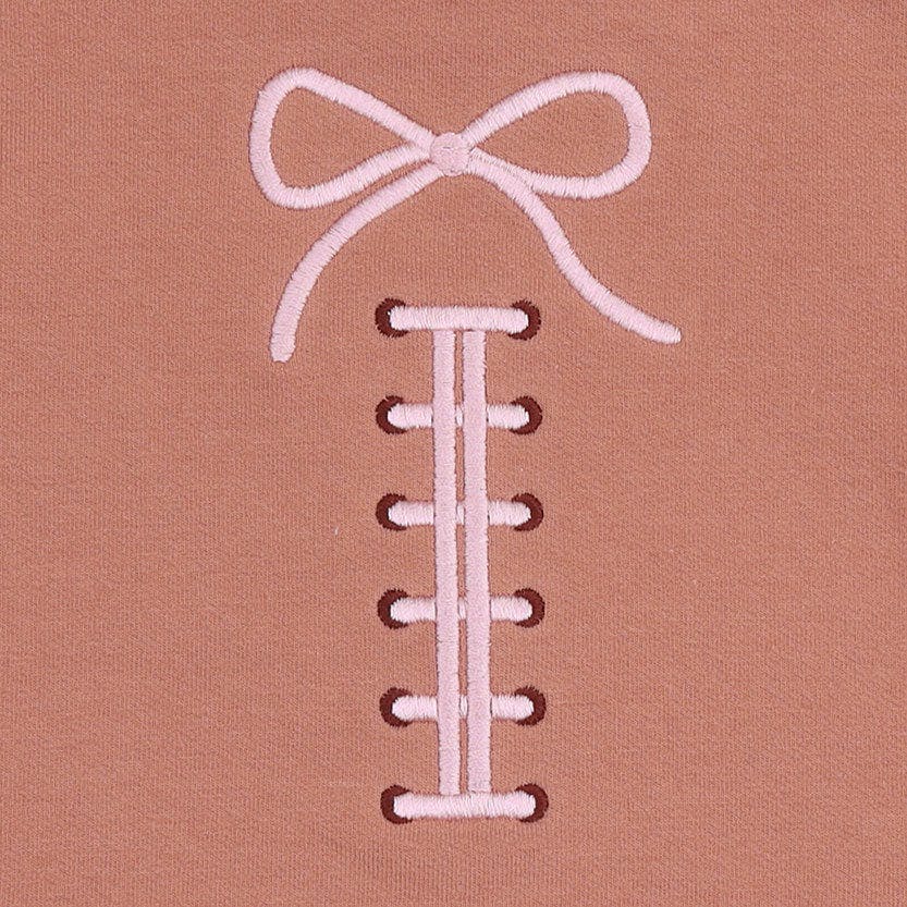 Football Laces - Sweatshirt Bubble with Bow Embroidery