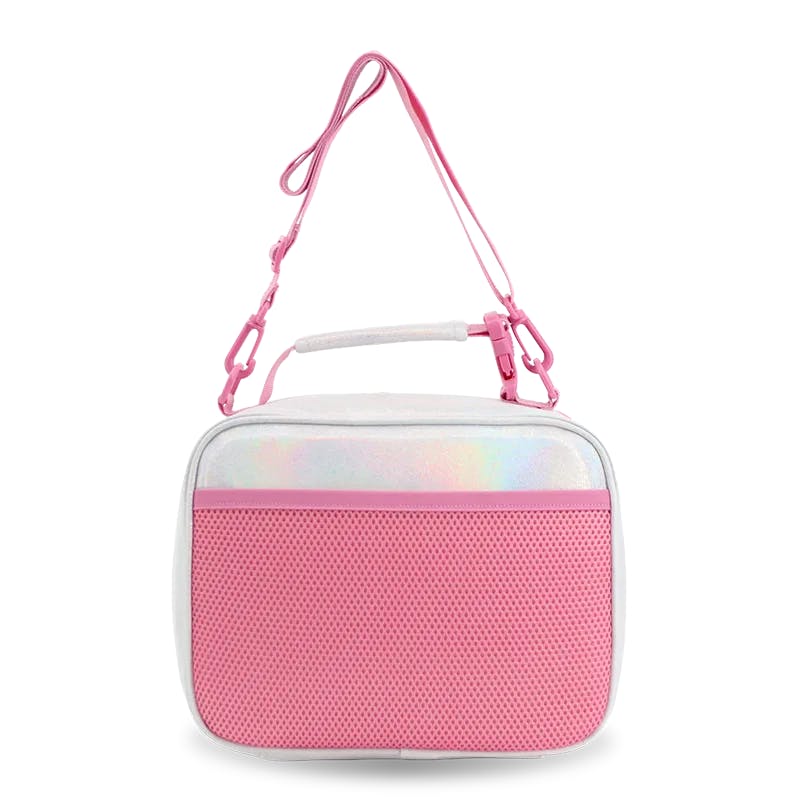 Junior Backpack with Lunch Box and 14oz Water Bottle For School in Metallic Silver