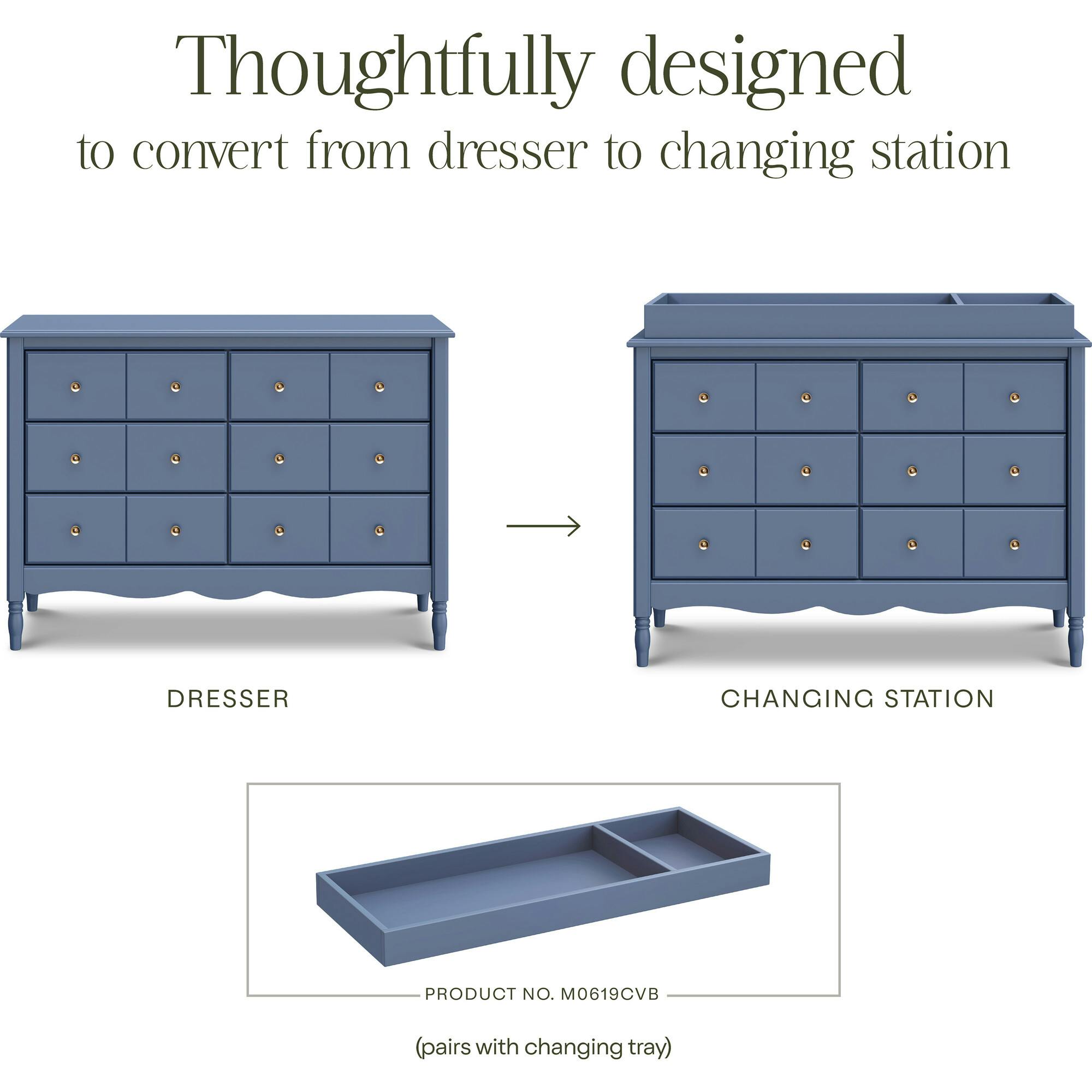 Liberty 6-Drawer Assembled Dresser in Cove Blue